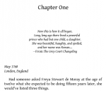 Chapter one of NOT THE DUKE'S DARLING which begins with Now this is how it all began. Long long ago there lived a powerful prince who had but one child, a daughter. She was beautiful, haughty, and spoiled, and her name was Rowan, from The Grey Court Changeling