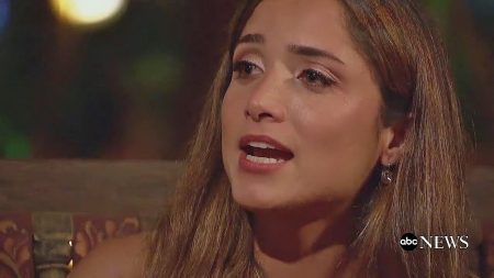 A close up of Nicole who is clearly upset