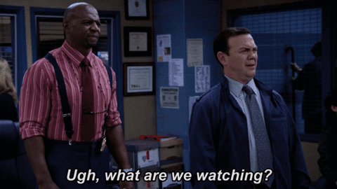 Charles from Brooklyn 99 asks Terry Ugh, what are watching?