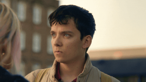 Maeve suggesting sex therapy to Otis and him looking aghast.