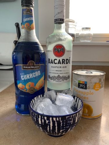 Ingredients for the Ortega Key cocktail
