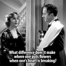 Carole: "What difference does it make where one puts flowers when one's heart is breaking?"