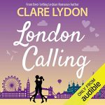 London Calling by Claire Lydon - a cutout illustration of two women kissing in silhouette against a purple papercutout backdrop of London landmarks like the eye, the bridge, buckingham and Big Ben