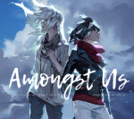 Veloce and Blackbird stand back to back as they enjoy blue skies and rolling clouds.