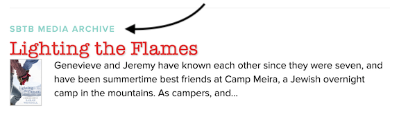 The search result for Lighting the Flames yields the SBTB Media Archive header at the top of one of the results. That's the proper name of the databse