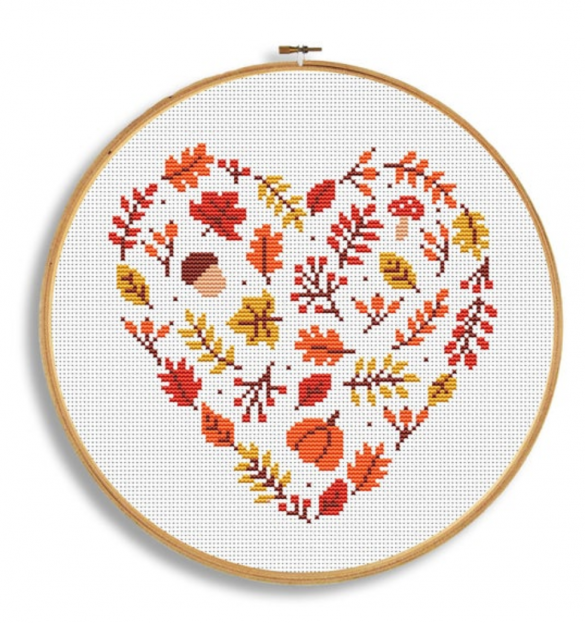 Autumn Cross Stitched Scene Autumn Pumpkins Acorns Leaves Counted Cross Stitch Finished Cross Stitch Finished Autumn Leaves Are Falling Sewing Sewing Needlecraft Advancedrealty Com