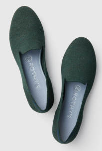 Deep green loafers in woven merino wool
