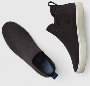 Dark charcoal grey booties with white soles - tops are merino wool of course