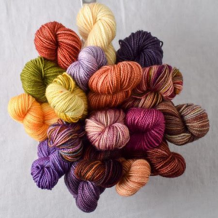A bouquet of mini skeins of yarn