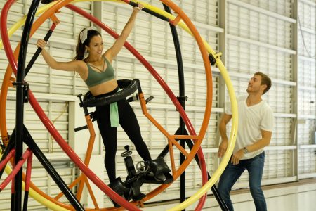 Tammy rides the gyroscope