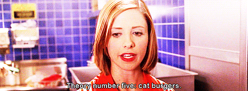 buffy flipping burgers in a fast food restaurant