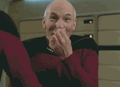 Picard laughs