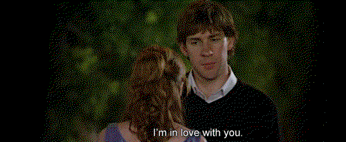 Jim telling pam he is in love with her. 