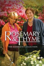 Felicity Kendal and Pam Ferris standing in front of a blooming azalea bush