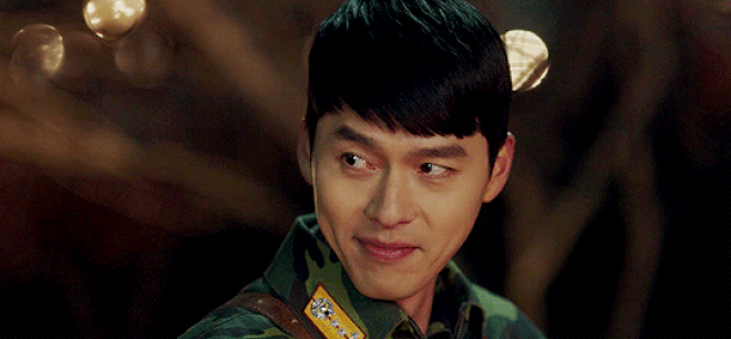 Hyun Bin smiling slowly 