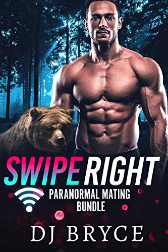 Swipe Right by DJ Bryce. A  shirtless man and a bear are hanging out in the woods, and oh there's a wifi symbol signal.