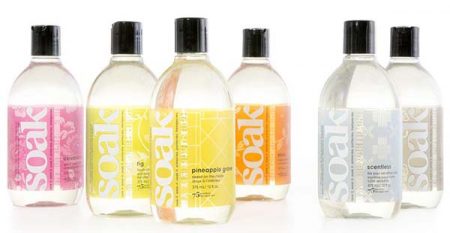 bottles of soak knit wash