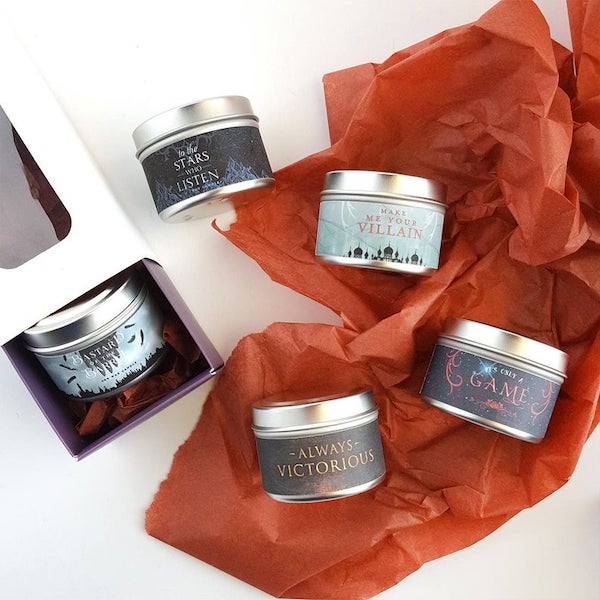 Icey Designs Gift Set of tin candles in literary themed scents