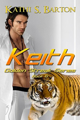 Keith by Kathi S. Barton. A man in an all white linen PJ number is hanging out with a tiger in his all white room