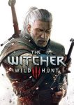 Witcher three Wild Hunt artwork and cover art with Geralt a man with a white beard and white hair pulling a sword from across his body
