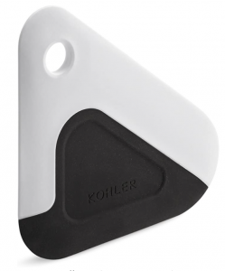 Plastic triangular pot and pan scraper 