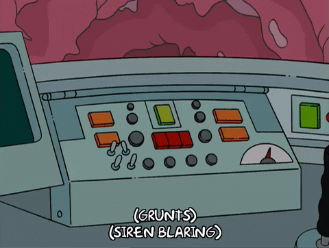 An animated hand pushes an alarm button