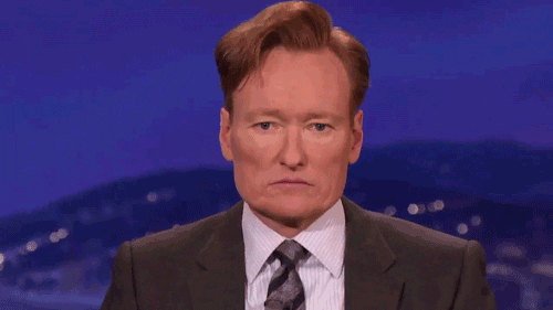 Conan stares in disbelief