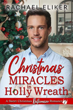 Christmas Miracles in Holly Wreath by Rachel Eliker. A come-to-life Ken doll stands in front of a Christmas tree. His stare is blank and concerning.