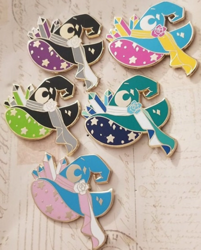 Pride witch hats in enamel