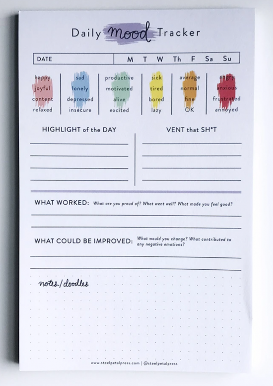 Daily Mood Tracker pad 