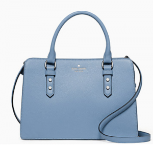 A beautiful multi compartment satchel bag in light blue 