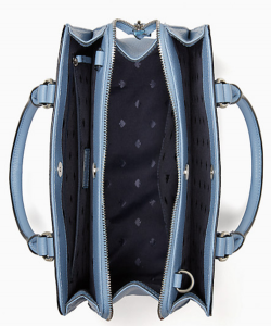 overhead view of the bag but because it's blue it doesn't look as much like a big vageen