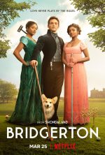 Bridgerton Season 2 with Kate, Anthony and edwina standing with croquet mallets while winston peeks from below Kate's gown