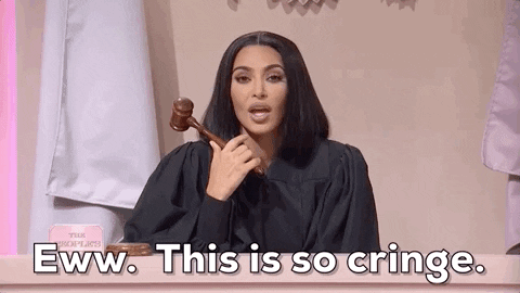Kim Kardashian dressed as a judge says ew this is so cringe