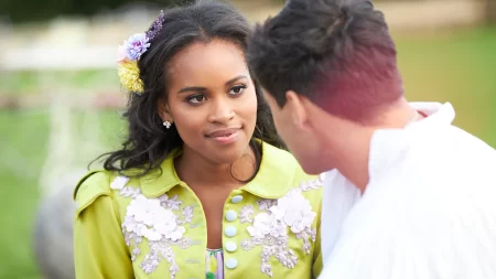 Nicole and Mr. Nazaire talk