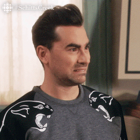 David from Schitt's Creek says OK while looking repulsed