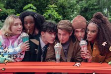 the friends share milkshakes