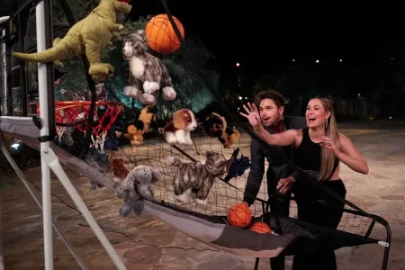 Rachel plays basketball with Tyler