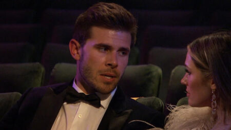 Rachel and Zach watch the "movie"