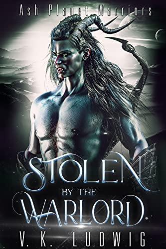 Stolen by the Warlord by V.K. Ludwig. A shiny, silver demon man looks positively disgusted.