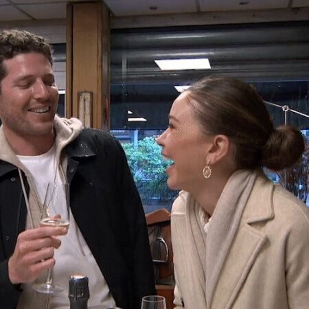 Jason and Gabby laugh