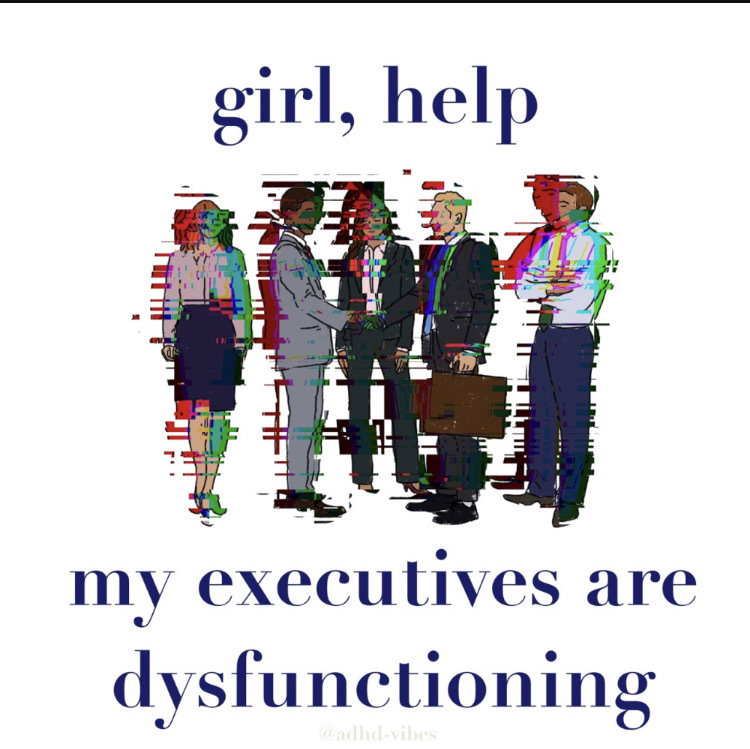 a pixelated blurred image of gif illustrations of business people with the caption girl help my executives are dysfunctioning