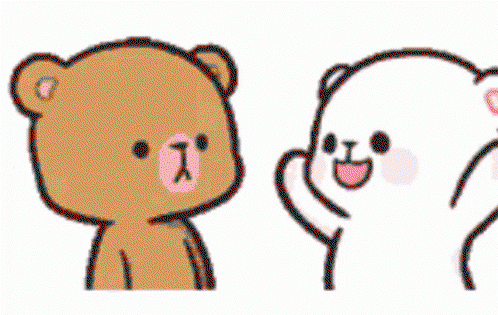 Cartoon bears hugging the dickens out of each other