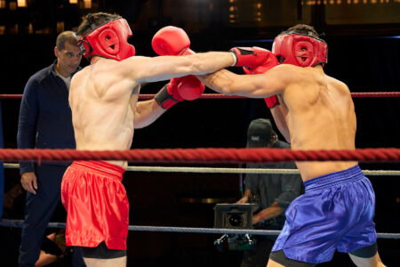 Two of the guys fight