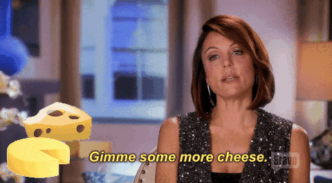 A woman says give me more cheese