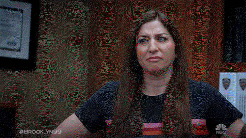 Gina from Brooklyn 99 makes an ew face
