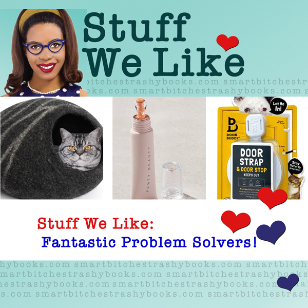 STUFF WE LIKE: A felt cat bed, an under eye brightener, and a door latch