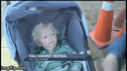a baby is confused