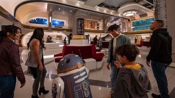 Interior still of the Disney Star Wars hotel