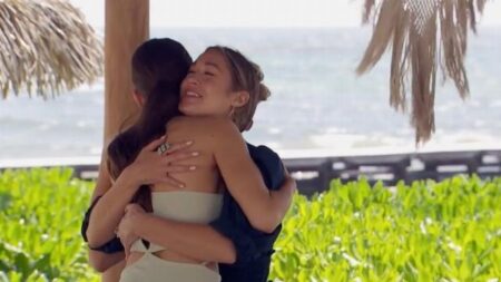 Gabby and Rachel hug